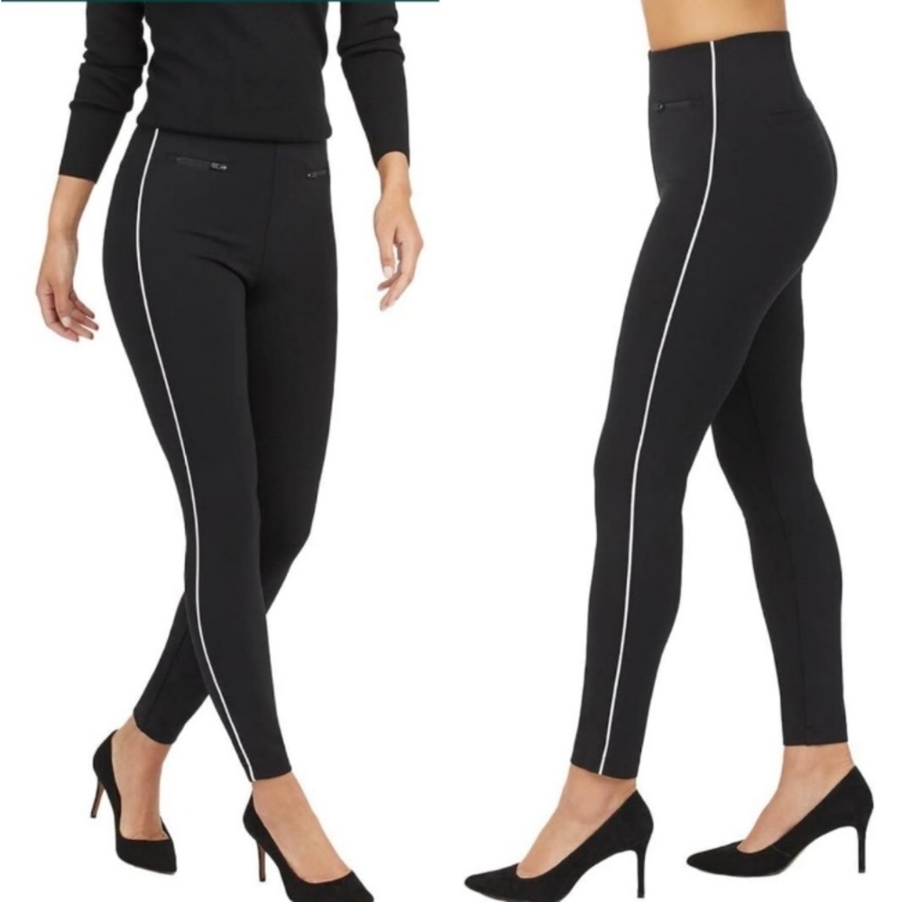 NWT Spanx Perfect Pant Ankle Piped Skinny Classic Navy Size XS